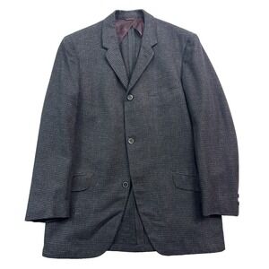 vtg 50s Robert Hall 42R Charcoal Houndstooth Blazer Jacket Sport Suit Coat USA